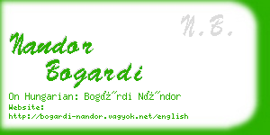 nandor bogardi business card